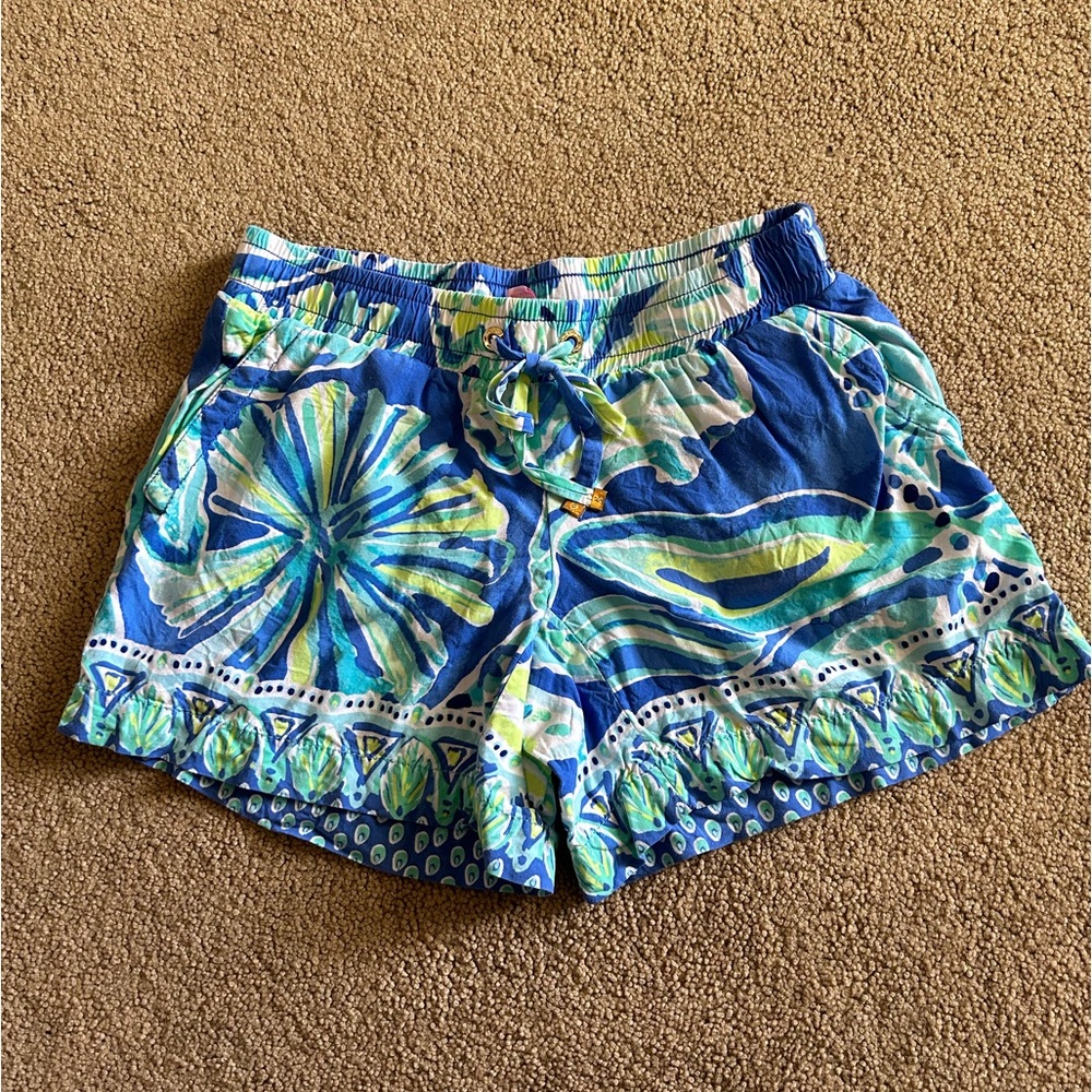 Lilly Pulitzer size XXS royal blue and aqua shorts.